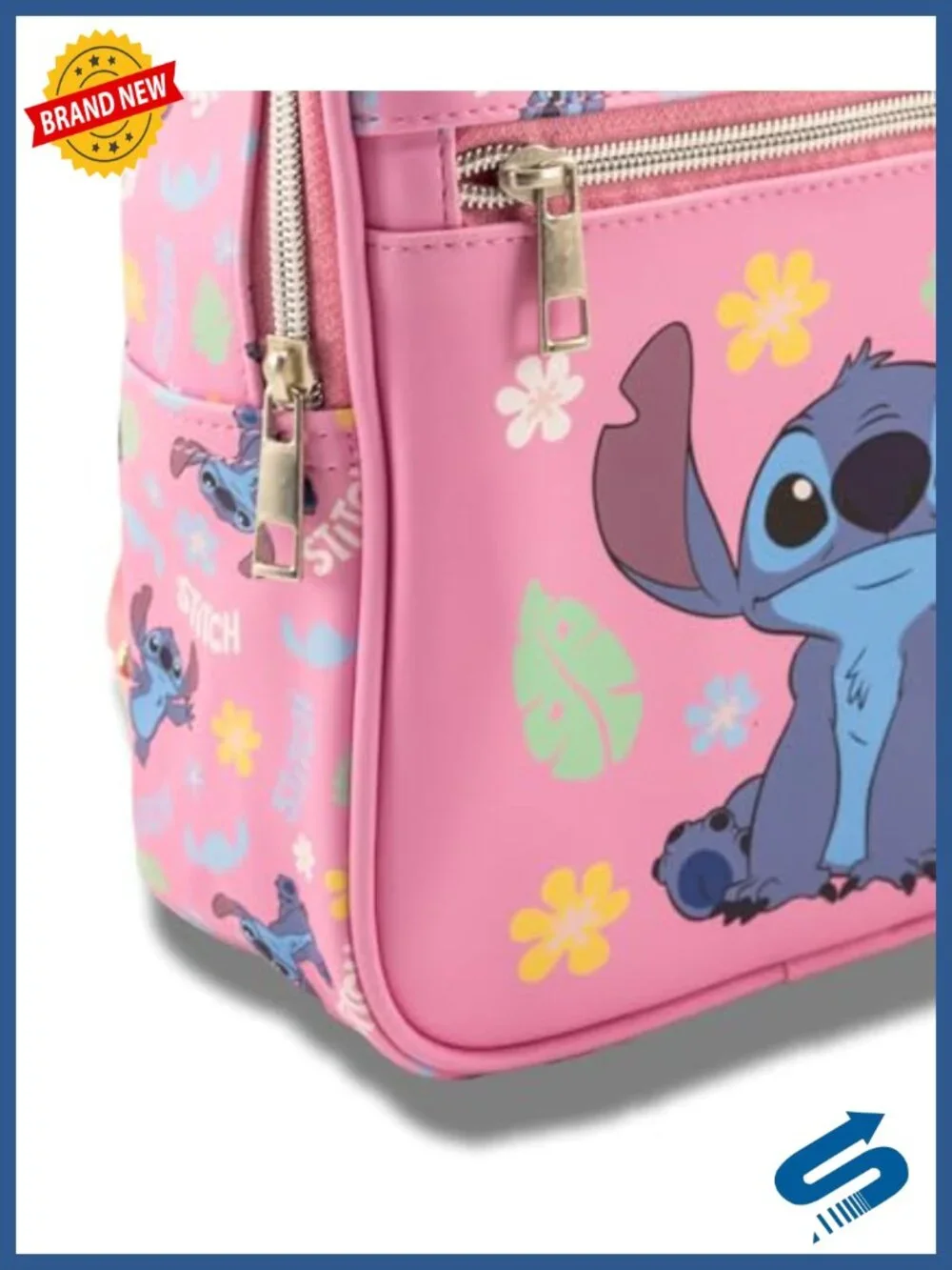 Disney Stitch Mini Backpack Purse, PU Leather, Toddler Travel Bag, 10